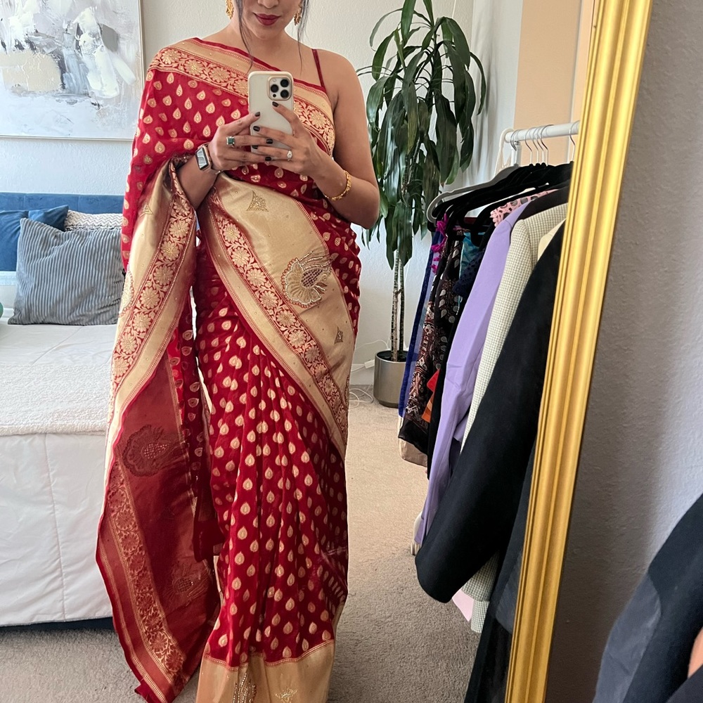 Banarasi Pure Silk Saree with readymade blouse